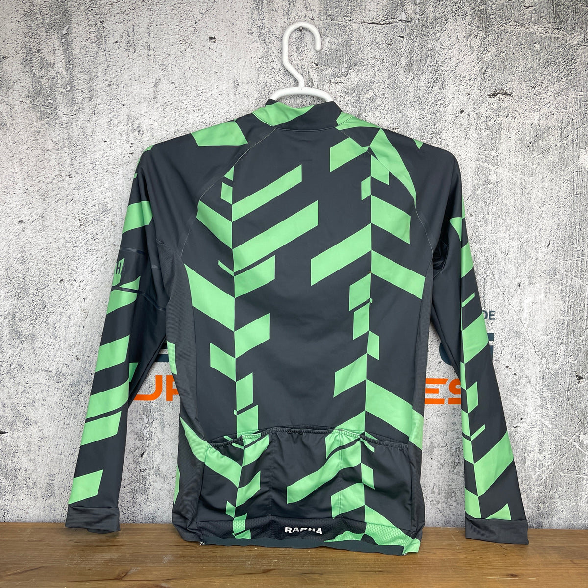 Rapha Pro Team Men's XL Long Sleeve Data Print Black/Green Cycling Jersey