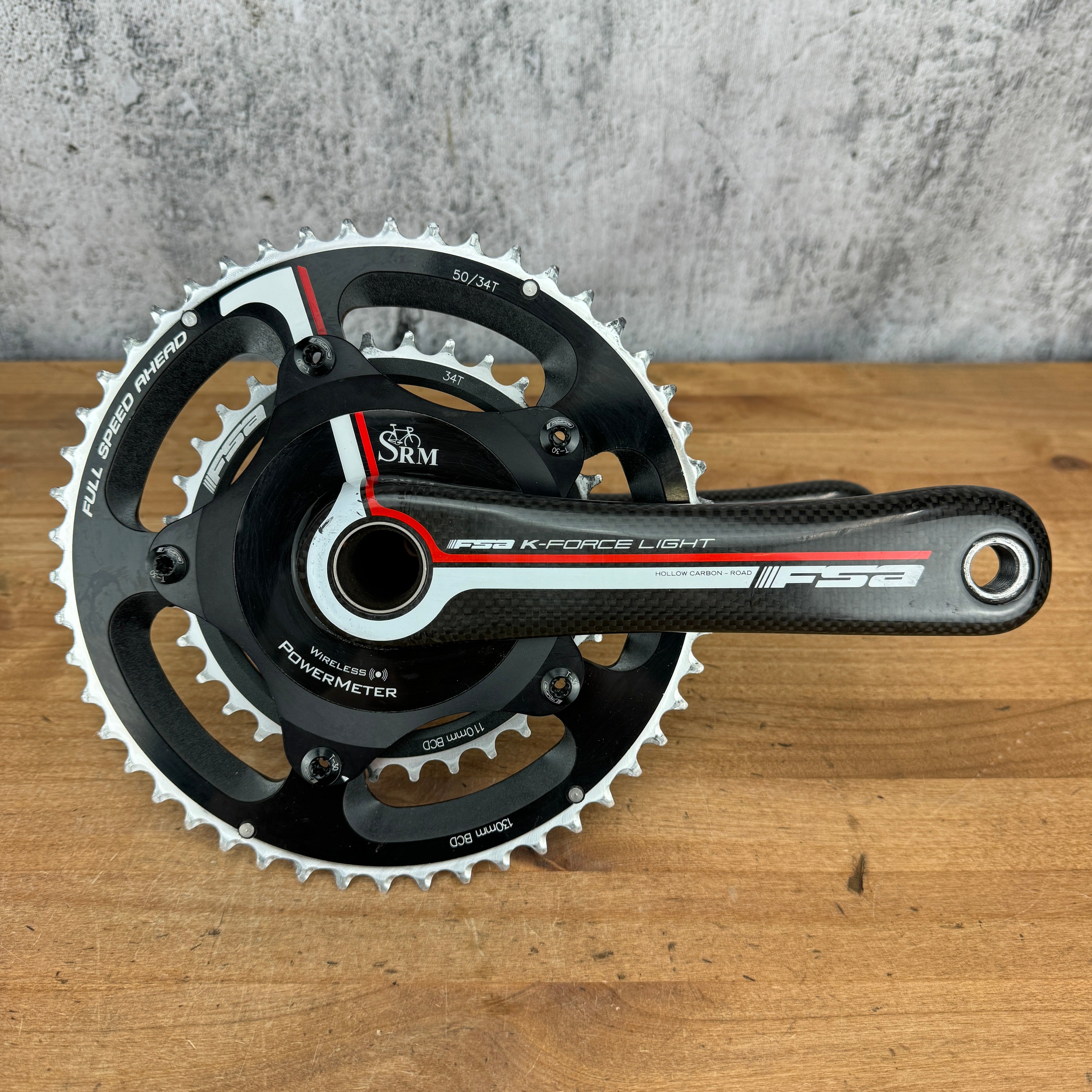 FSA K-Force Lite SRM PM6 50/34t 175mm Carbon Power Meter Crankset 782g –  CyclingUpgrades.com