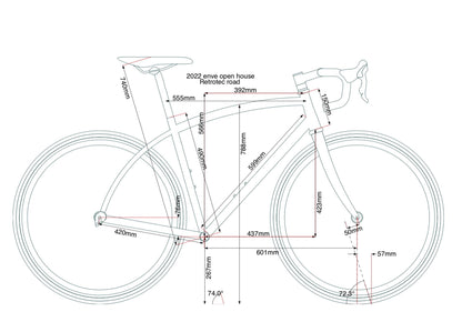 Low Mile Retrotec Road 55cm Steel Disc Frameset 700c Enve Carbon Fork Chris King