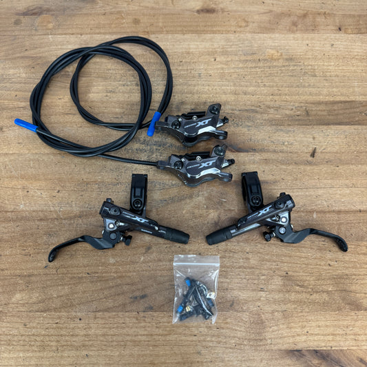 Low Mile! Shimano Deore XT M8120 4-Piston MTB Disc Brake Set Levers + Calipers