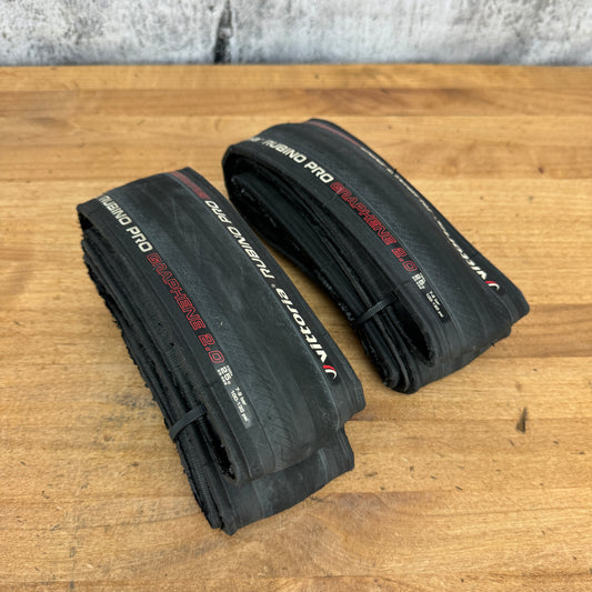 Pair Vittoria Rubino Pro Graphene 2.0 700c x 25mm Clincher Road Bike Tires