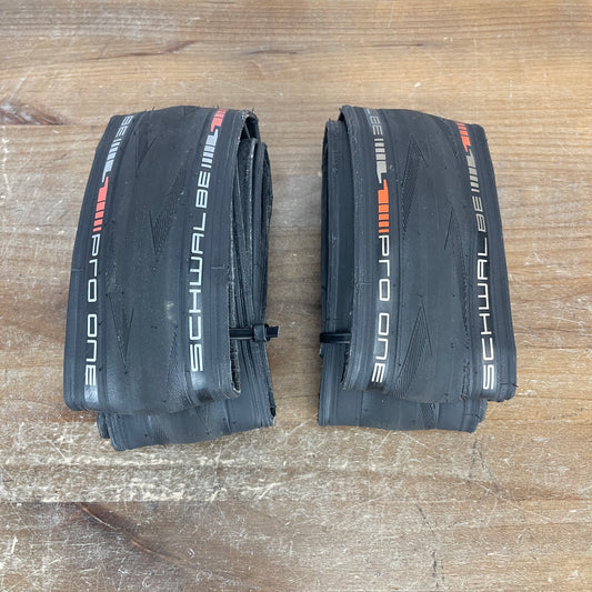 Low Mile! Pair Schwalbe Pro One TLE Tubeless 700c x 28mm Road Bike Tires