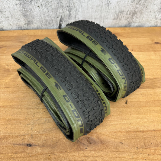 Low Mile! Schwalbe G-One Ultrabite 700c x 40mm Green Wall Tubeless Pair Tires