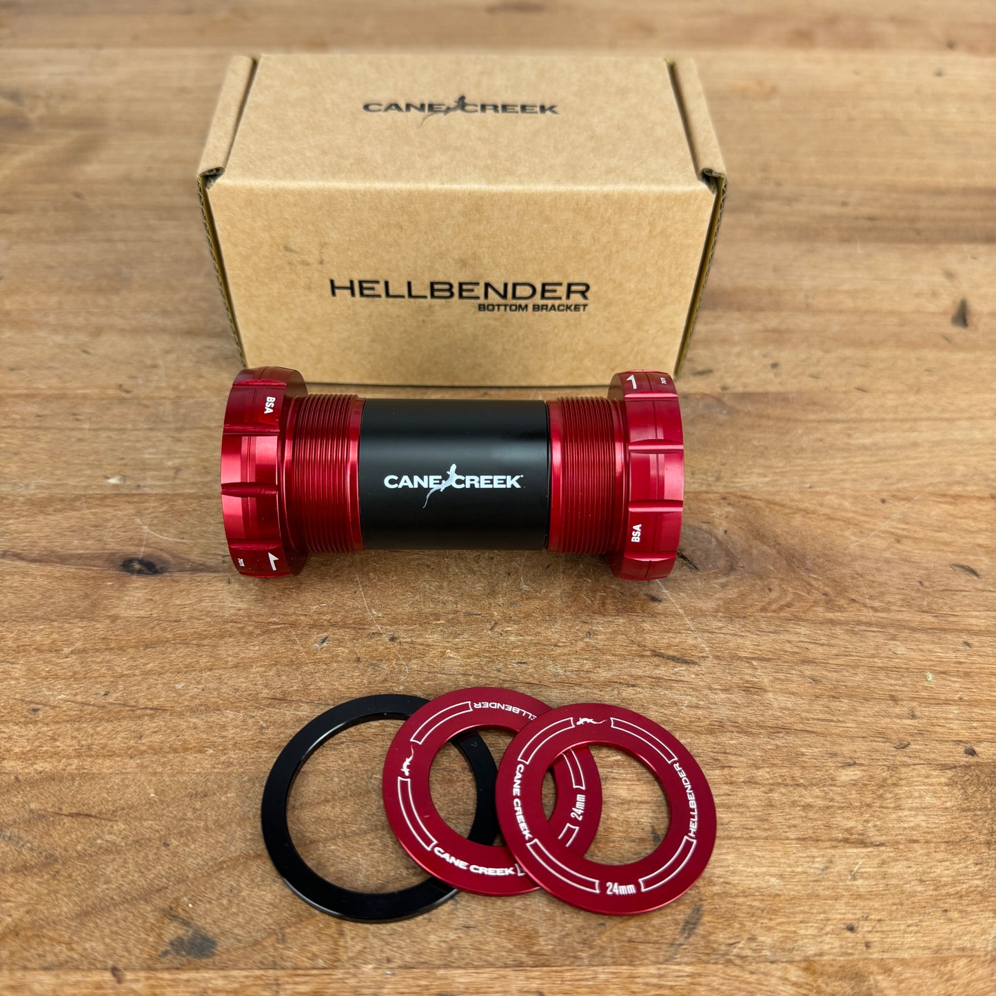 New! Cane Creek Hellbender 70 BSA Threaded 24mm BAI0186 Red Bottom Bracket