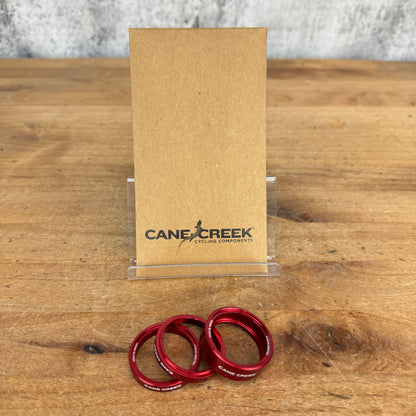 New! Cane Creek Interlock Headset Spacer Kit 1 1/8" 1-10mm 2-5mm Red BAA2277