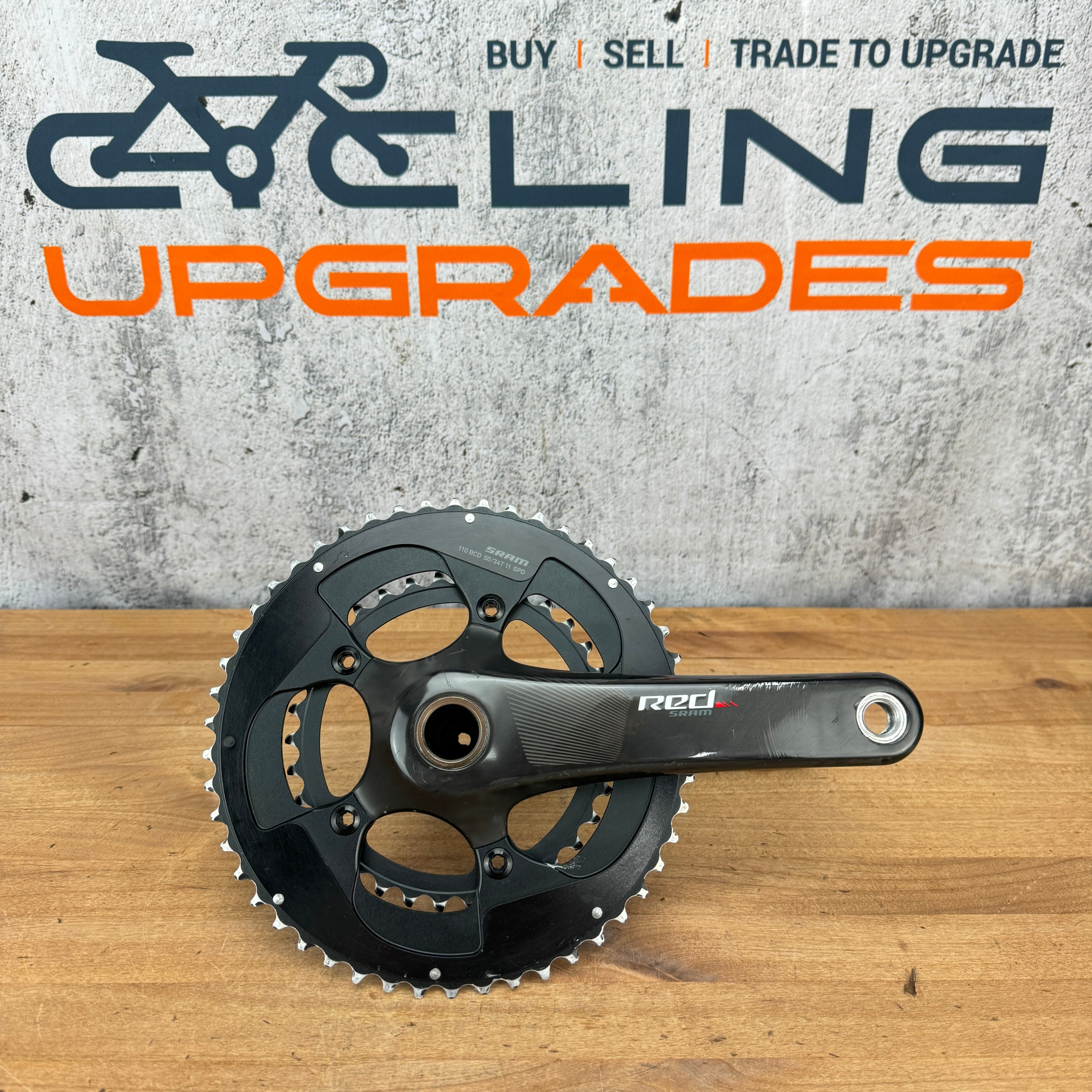 SRAM Red 172.5mm GXP 50/34t 110 BCD 11-Speed Carbon Bike Crankset 565g –  CyclingUpgrades.com