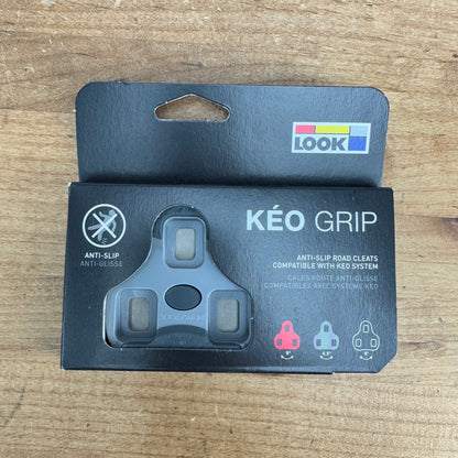 New! Look Keo Grip Anti-Slip 4.5 Degree Float Gray Road Pedal Cleats Set