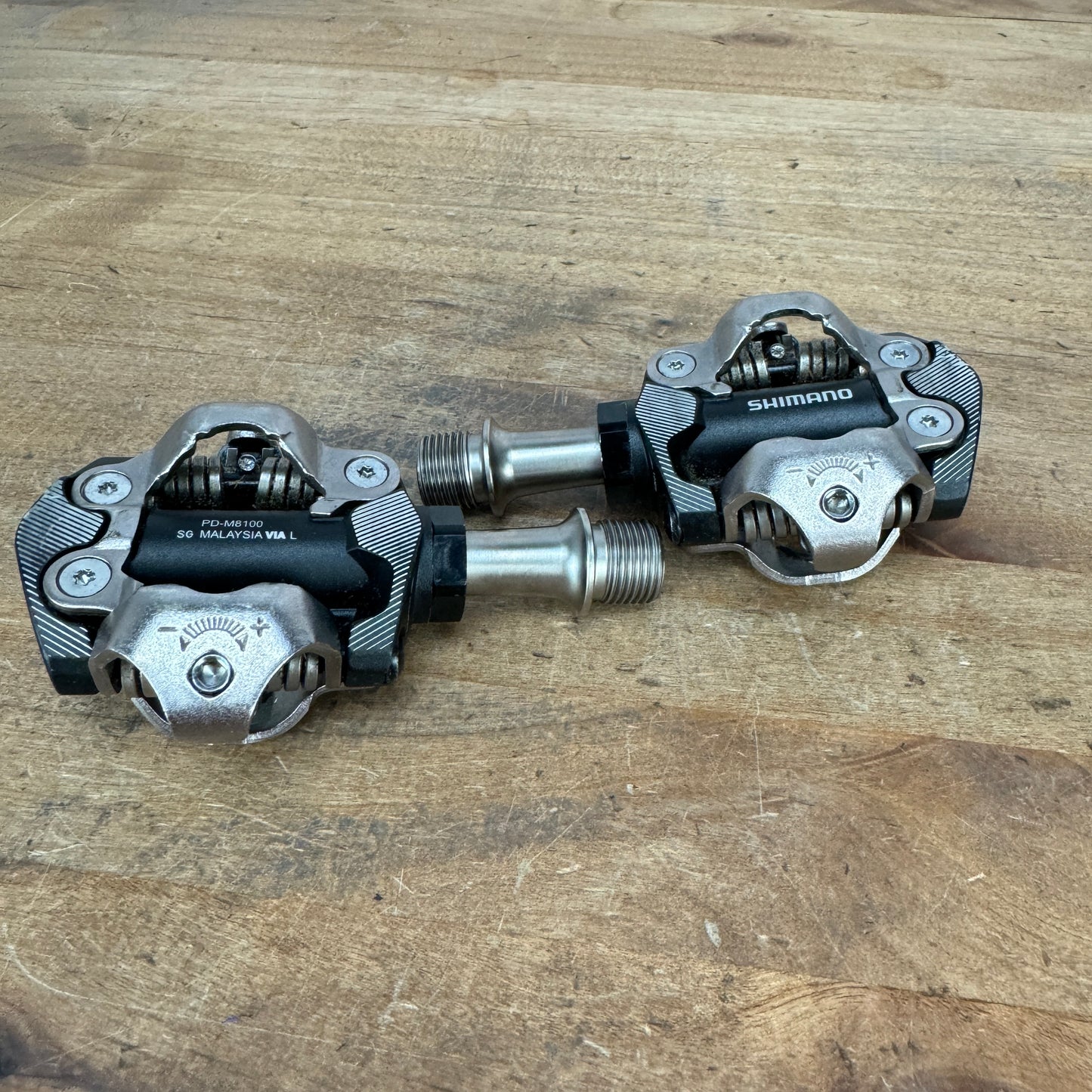 Low Mile! Shimano Deore XT PD-M8100 Clippless Mountain Bike Pedals 34g