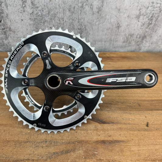 FSA K-Force 172.5mm 50/34 10-Speed 110BCD 24mm Spindle Carbon Bike Crankset 630g