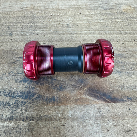 Low Mile! Chris King Threadfit Red English BSA for 24mm Spindles Bottom Bracket