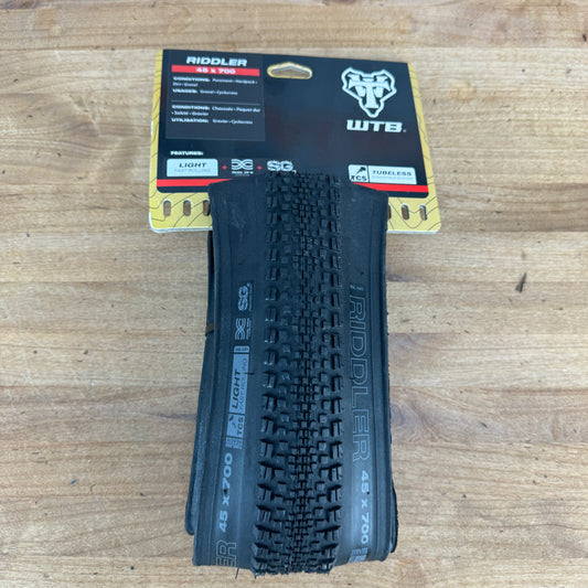 New! Single WTB Ridddler 700c x 45mm Tubeless Gravel Bike Tire MSRP $66