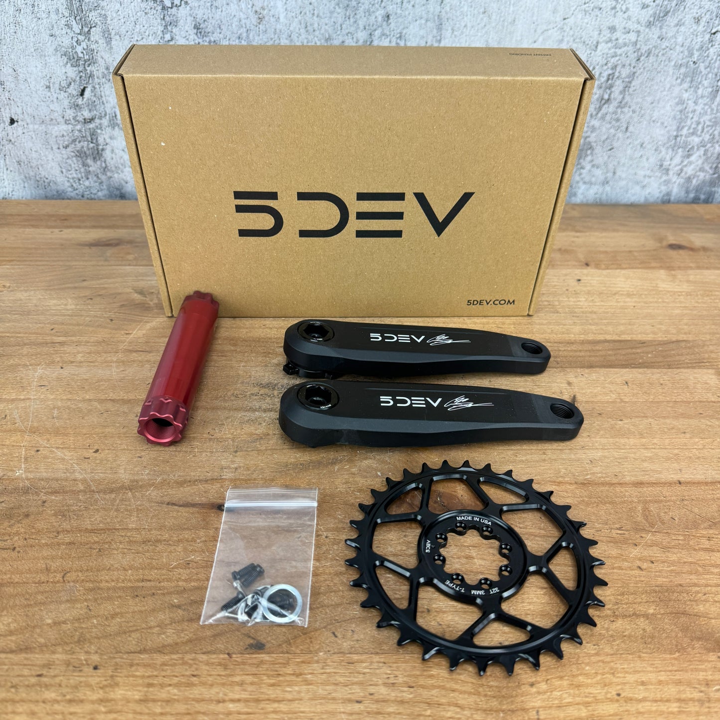 New! 5DEV Freeride DH 155mm SRAM 8-Bolt MTB Mountain Bike Black Crank Arms 680g