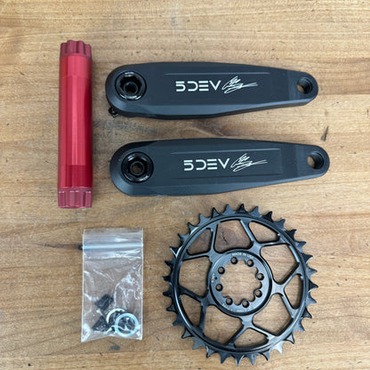 New! 5DEV Freeride DH 155mm SRAM 8-Bolt MTB Mountain Bike Black Crank Arms 680g