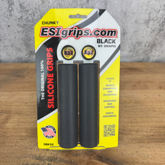 New! ESI Chunky Foam Grips Black 32mm Cycling Accessories MSRP $20 59g