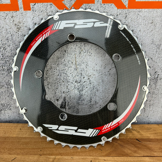 FSA Carbon Pro TT Track 54t 130BCD 5-Bolt Bike 1x Chainring 214g