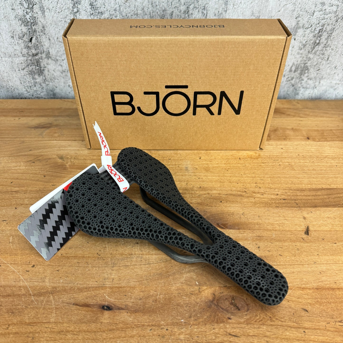 New! Bjorn Cycles Setka 3D Printed 143mm 7x9mm Carbon Rail Bike Saddle 131g