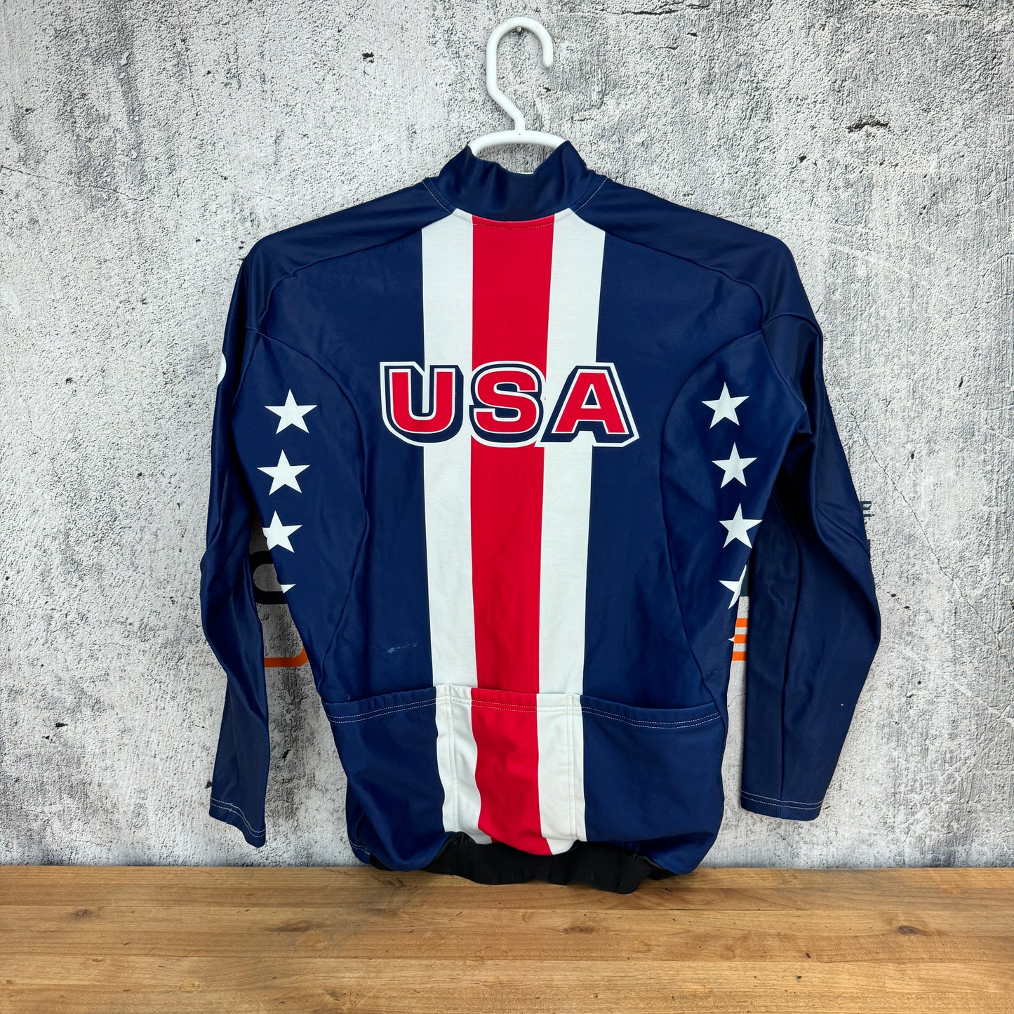 Assos Long Sleeve Thermal Team USA Zip Up Mens XL Cycling Jersey