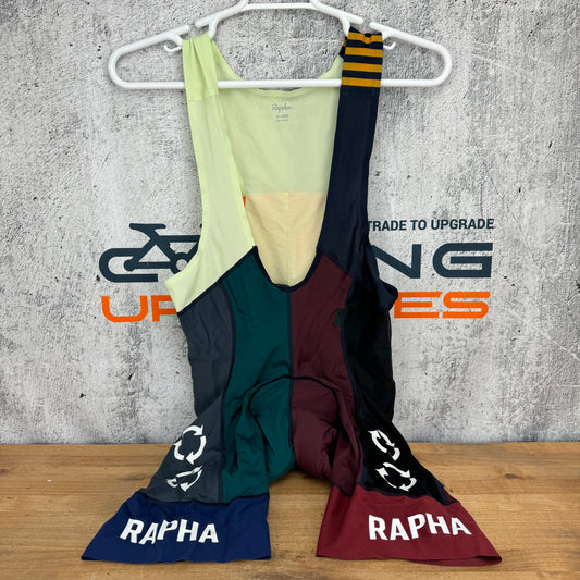 Worn Once! Rapha Pro Team Bib Shorts II Muti-Colored Recycled XXL Cycling Shorts