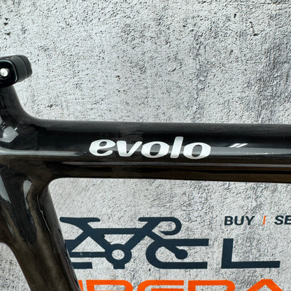 Guru Evolo 56cm Rim Brake Carbon Road Bike Frameset 700c Gloss Black 1727g