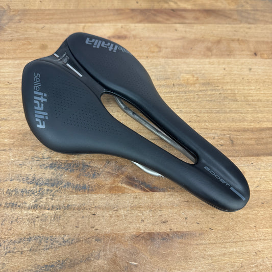 Low Mile! Selle Italia Novus Evo Boost Ti316 Titanium Rails 145mm Bike Saddle