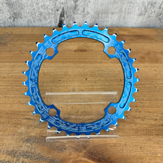 Low Mile! Race Face Single 104BCD Narrow-Wide 34T 1x Chainring Blue 42g