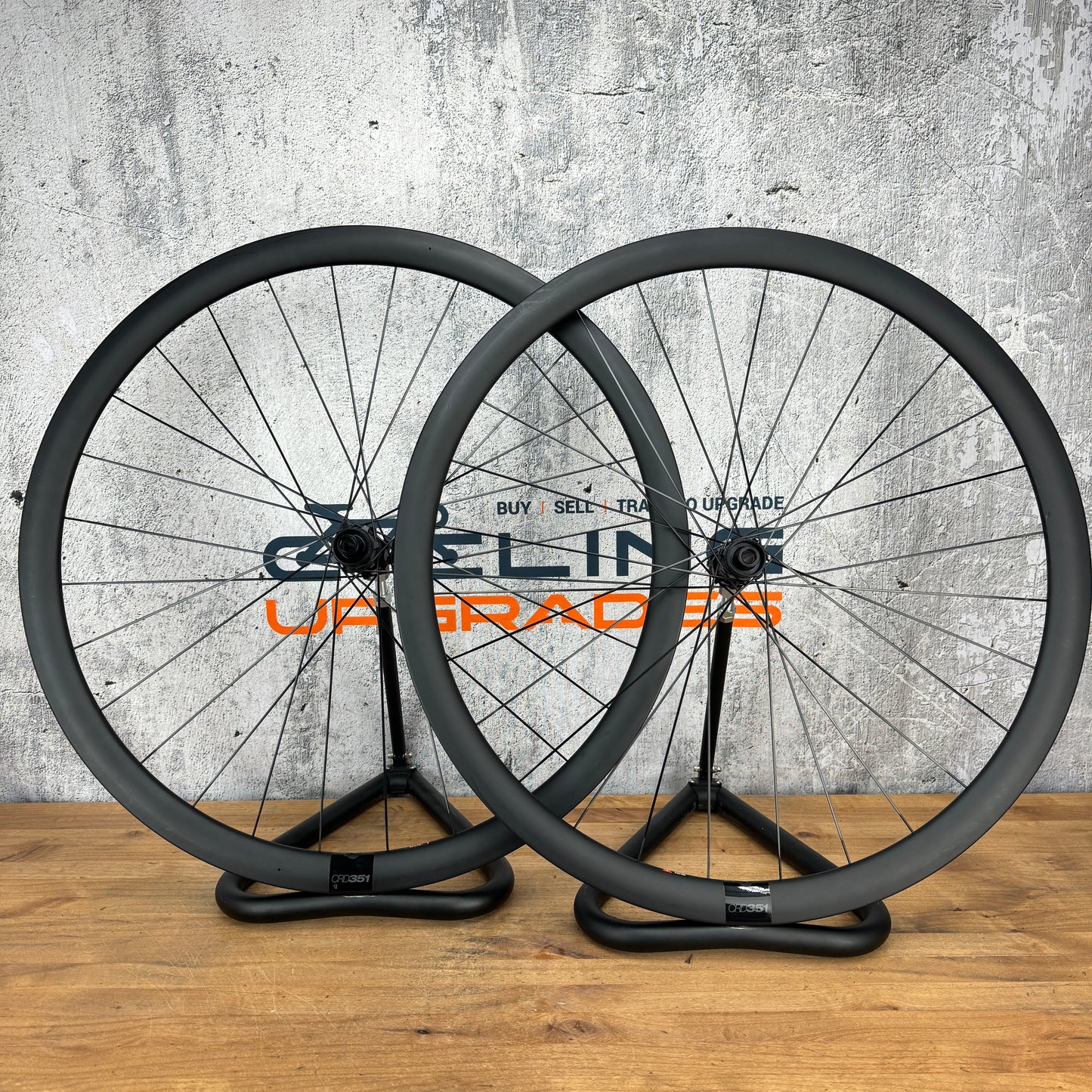 Low Mile! BMC CRD 351 Carbon Tubeless Disc Brake CenterLock Bike Wheelset 700c