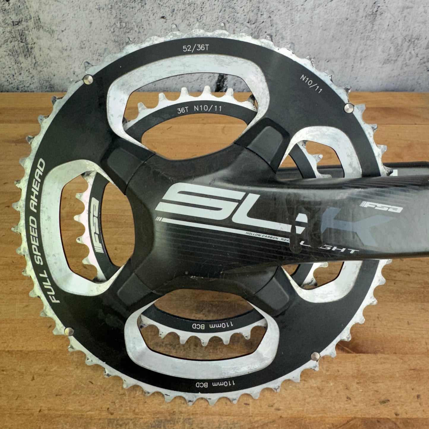 FSA SL-K Light Carbon 52/36t 10/11-Speed BB386EVO 175mm Bike Crankset 615g